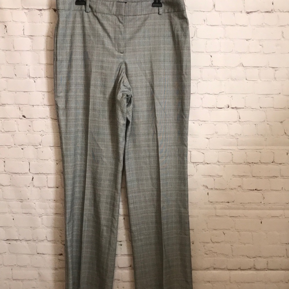 Talbots Curvy size 14 grey plaid slacks. Length is 33 inches